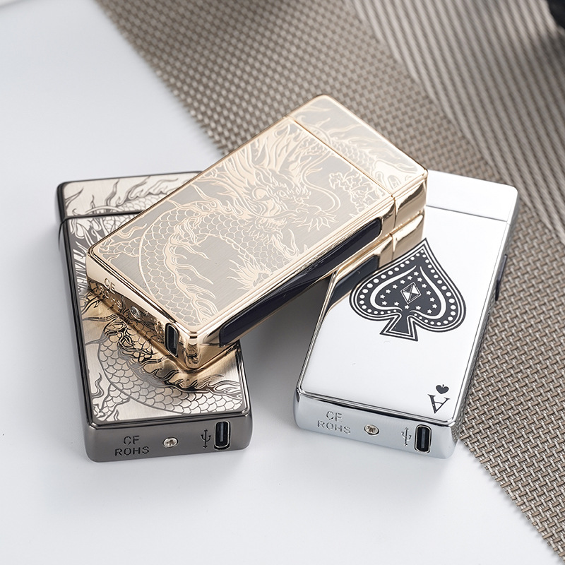 Accessories Experts Vape - 2025 Metall Typ-C Aufladbares Doppel-Lichtbogen-Puls-Elektronisches Feuerzeug